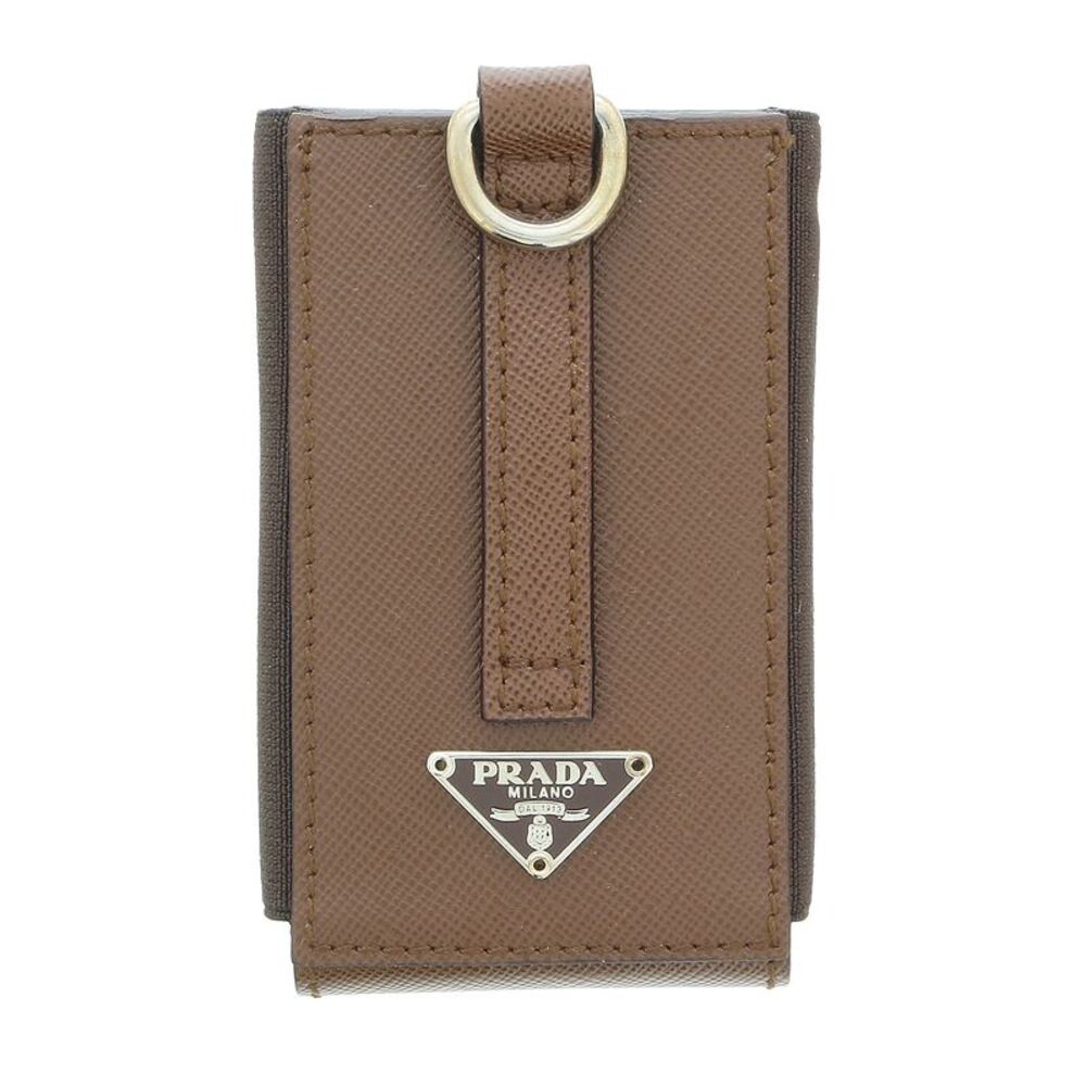 Prada Brown Leather Signature Ipod Case Accessory Bag Charm - Picture 3 of 5